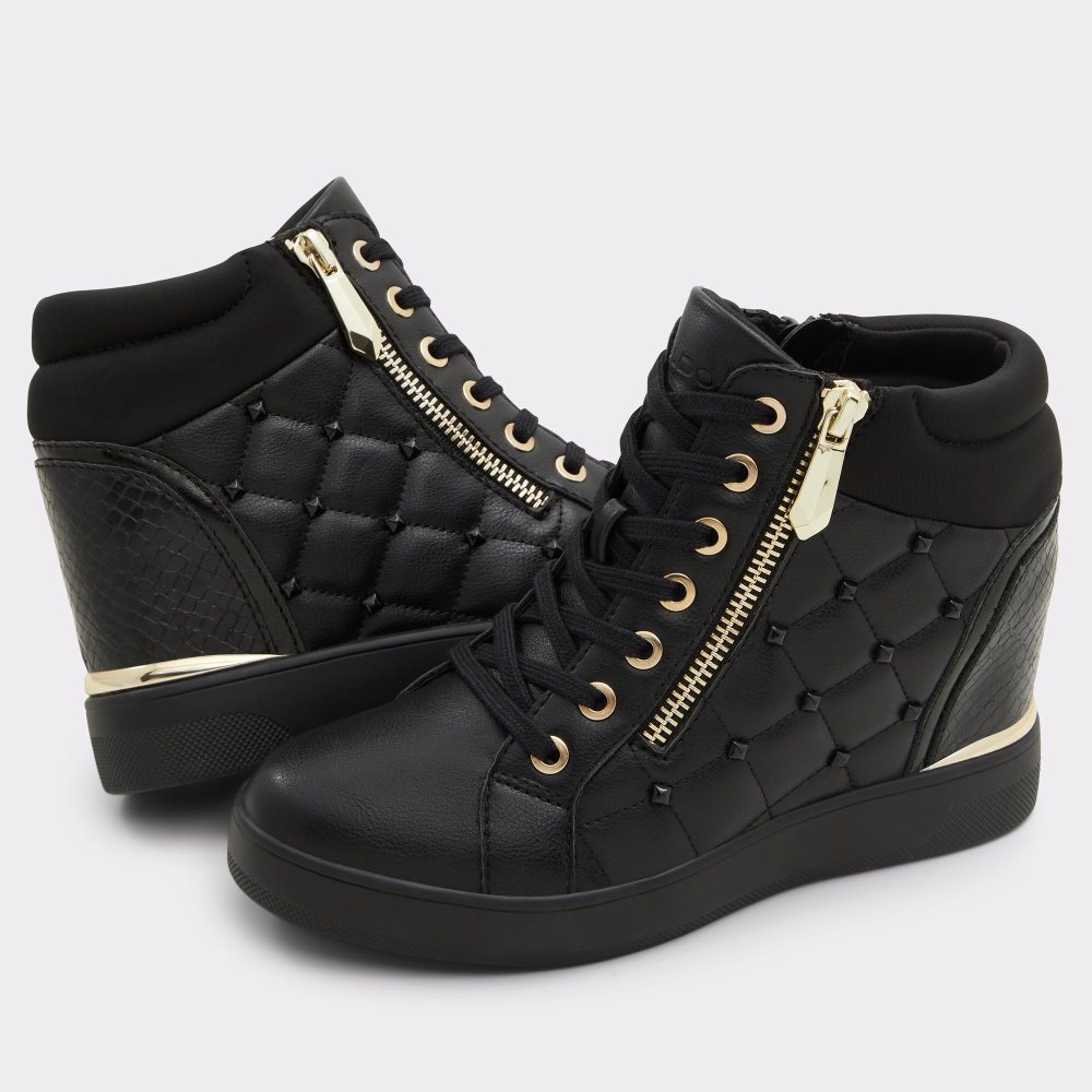 Black Aldo Ailannah High Top - Wedge Sneakers | 96NQBXHGW