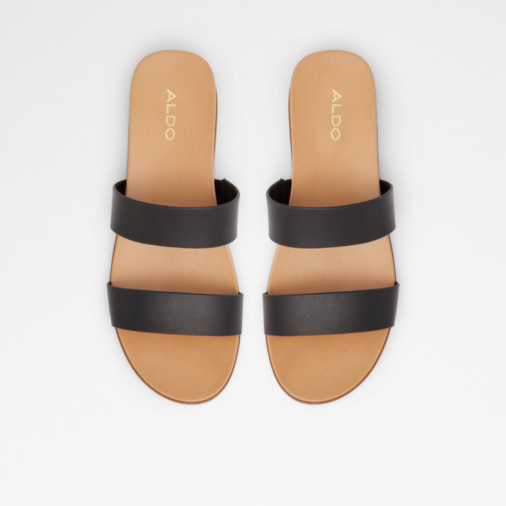 Black Aldo Aliawen Slide Sandal Sandals | 67KTBAQIZ