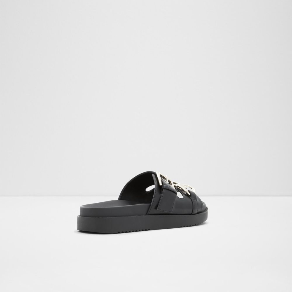 Black Aldo Asae Slide Sandal Sandals | 15NRQKEXV