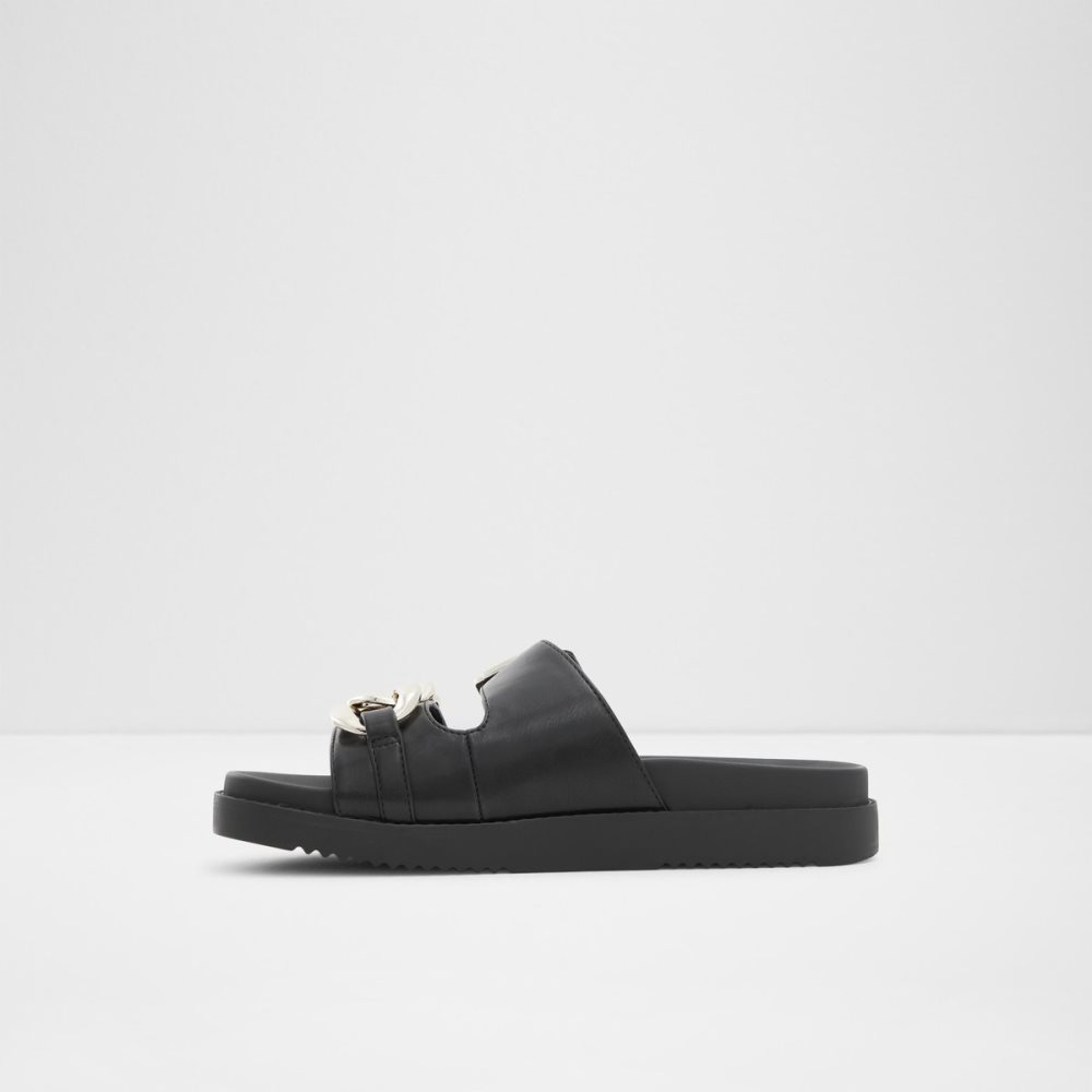 Black Aldo Asae Slide Sandal Sandals | 15NRQKEXV