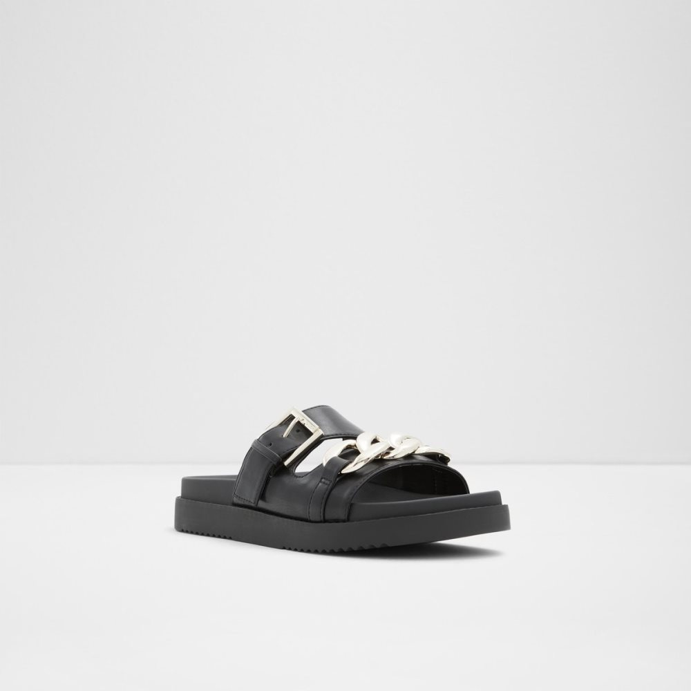 Black Aldo Asae Slide Sandal Sandals | 15NRQKEXV