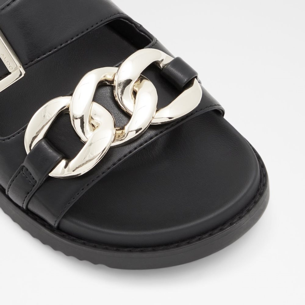 Black Aldo Asae Slide Sandal Sandals | 15NRQKEXV