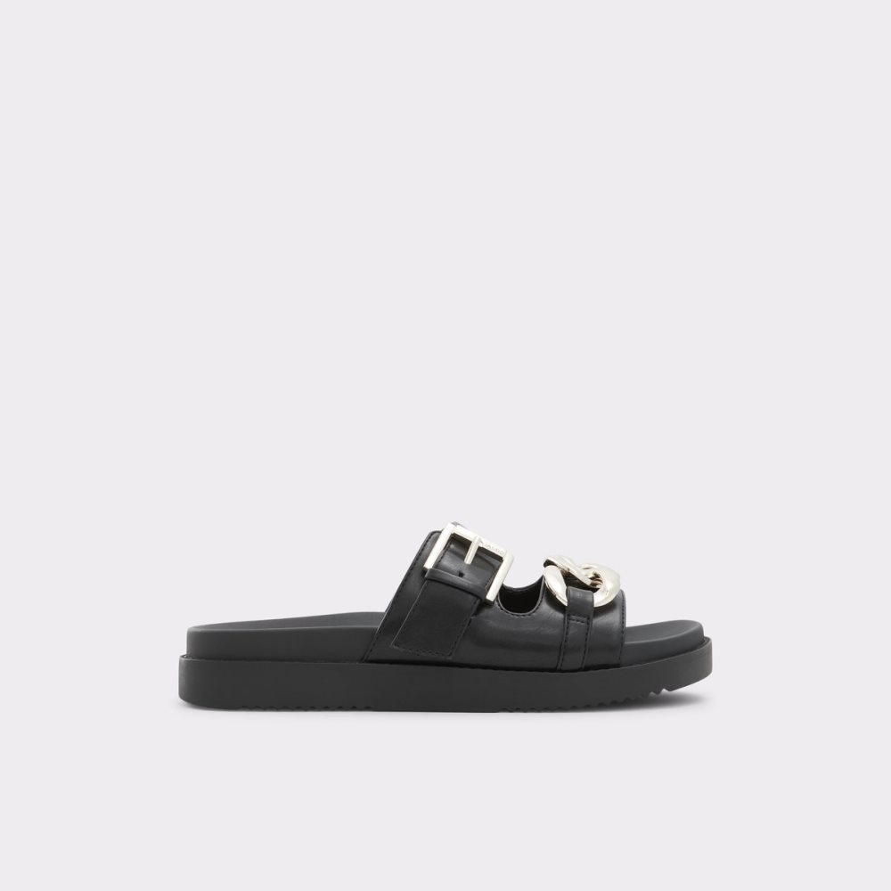 Black Aldo Asae Slide Sandal Sandals | 15NRQKEXV