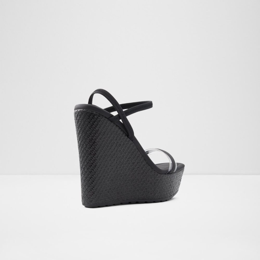 Black Aldo Bodish Wedge Sandal - Wedge Sandals | 03MSVJZEI