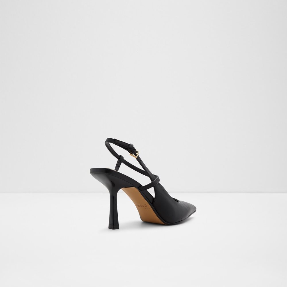 Black Aldo Brunette Strappy Heeled Heels | 39ZDQSXKM