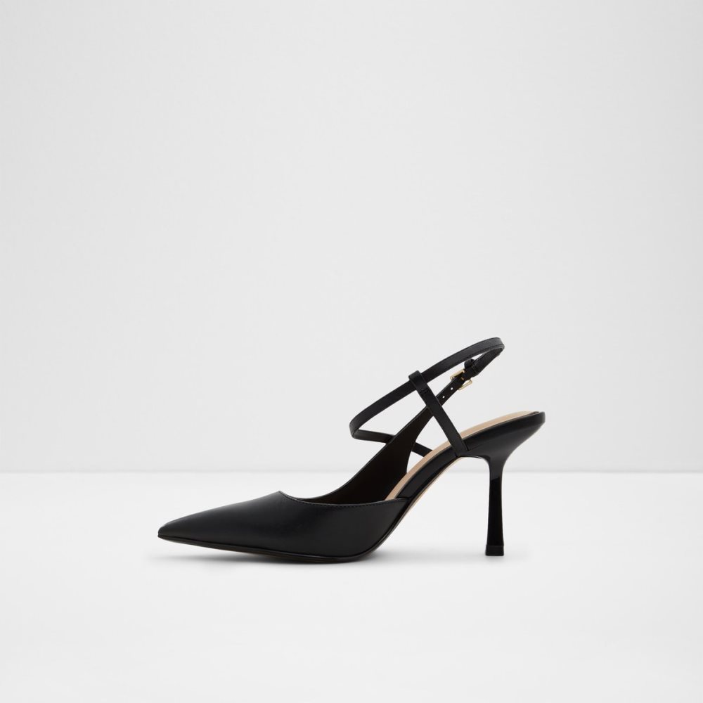 Black Aldo Brunette Strappy Heeled Heels | 39ZDQSXKM