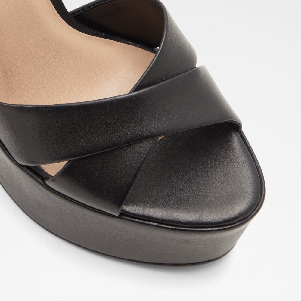 Black Aldo Camelia Strap Heeled Sandal - Plateforme Platform Shoes | 25NOLVIYQ