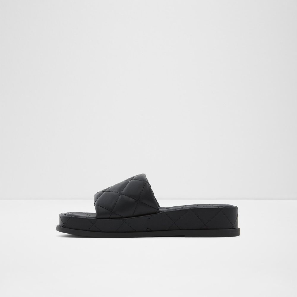 Black Aldo Carreaux Slide Sandal - Flatform Sandals | 90LQWCTON