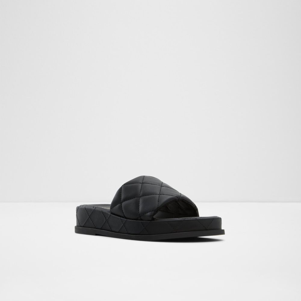 Black Aldo Carreaux Slide Sandal - Flatform Sandals | 90LQWCTON