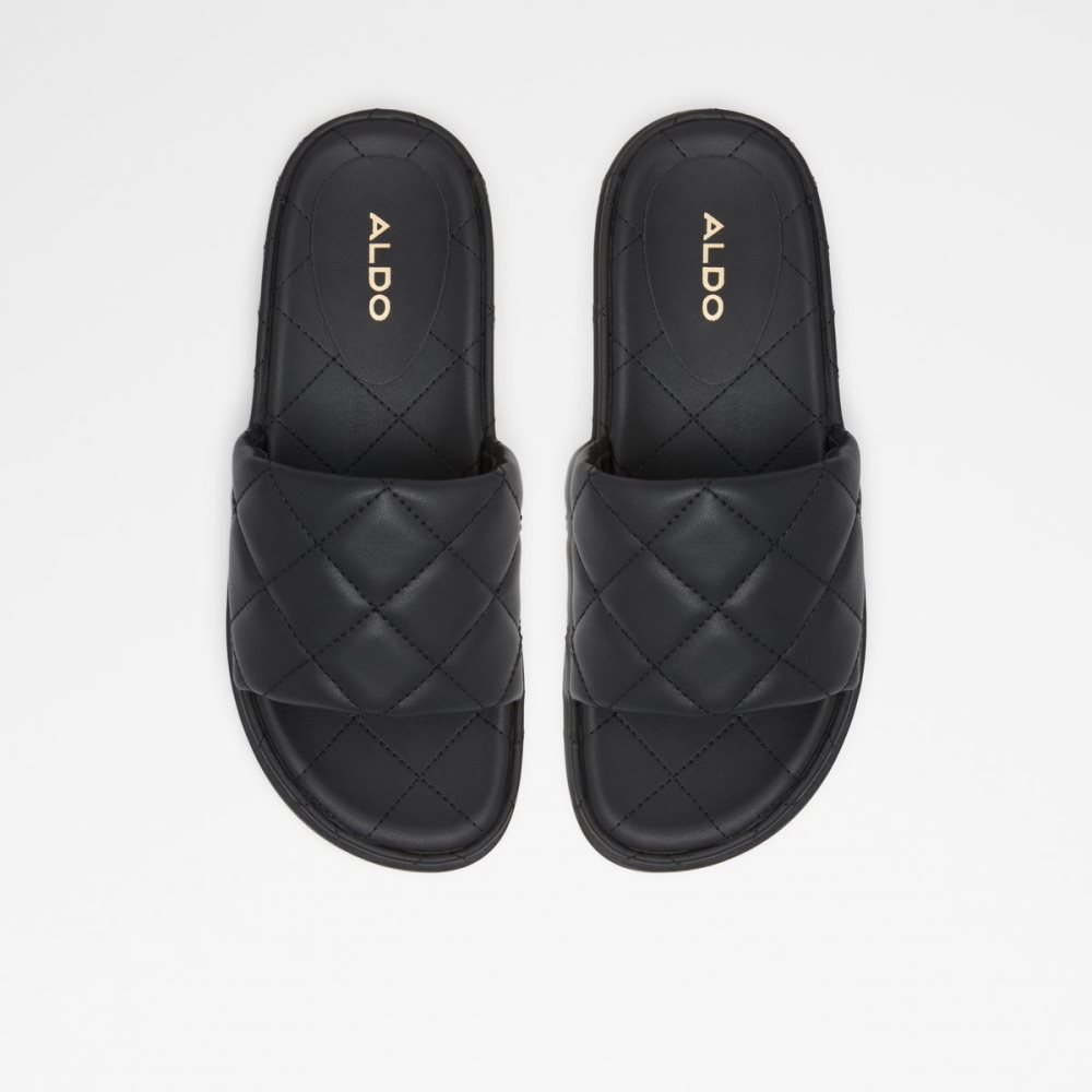 Black Aldo Carreaux Slide Sandal - Flatform Sandals | 90LQWCTON