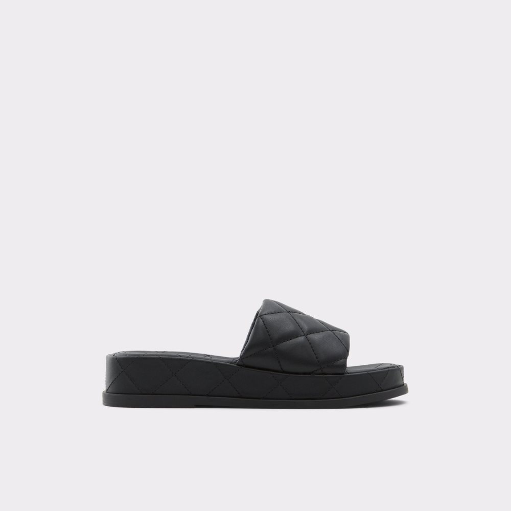 Black Aldo Carreaux Slide Sandal - Flatform Sandals | 90LQWCTON