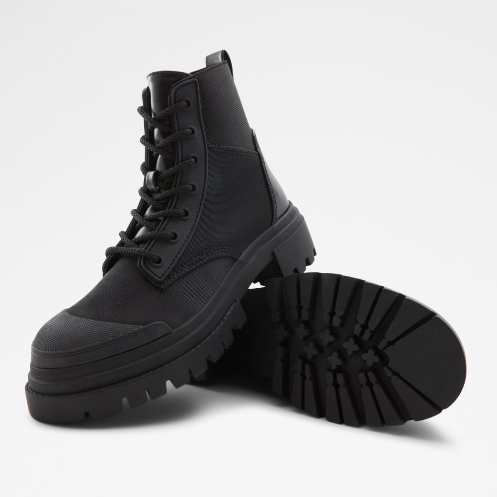 Black Aldo Charline - Lug Sole Combat Boots | 71WZDIEMS