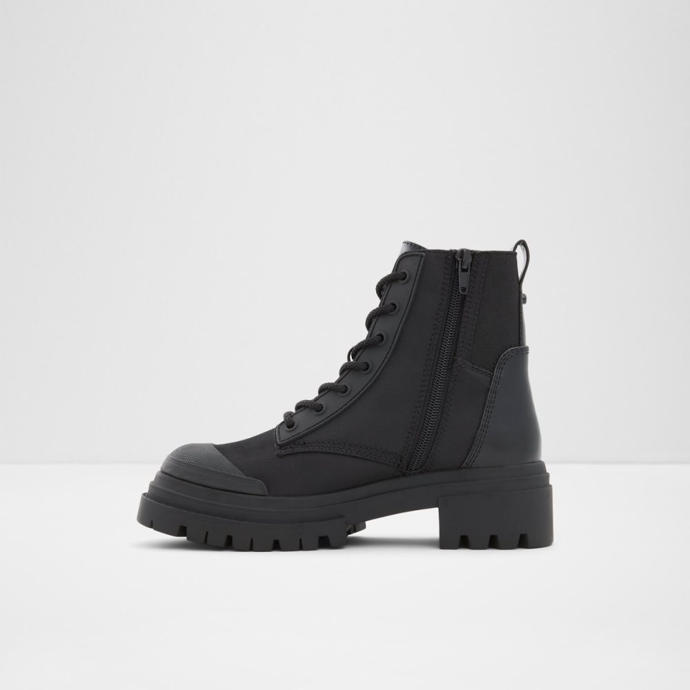 Black Aldo Charline - Lug Sole Combat Boots | 71WZDIEMS