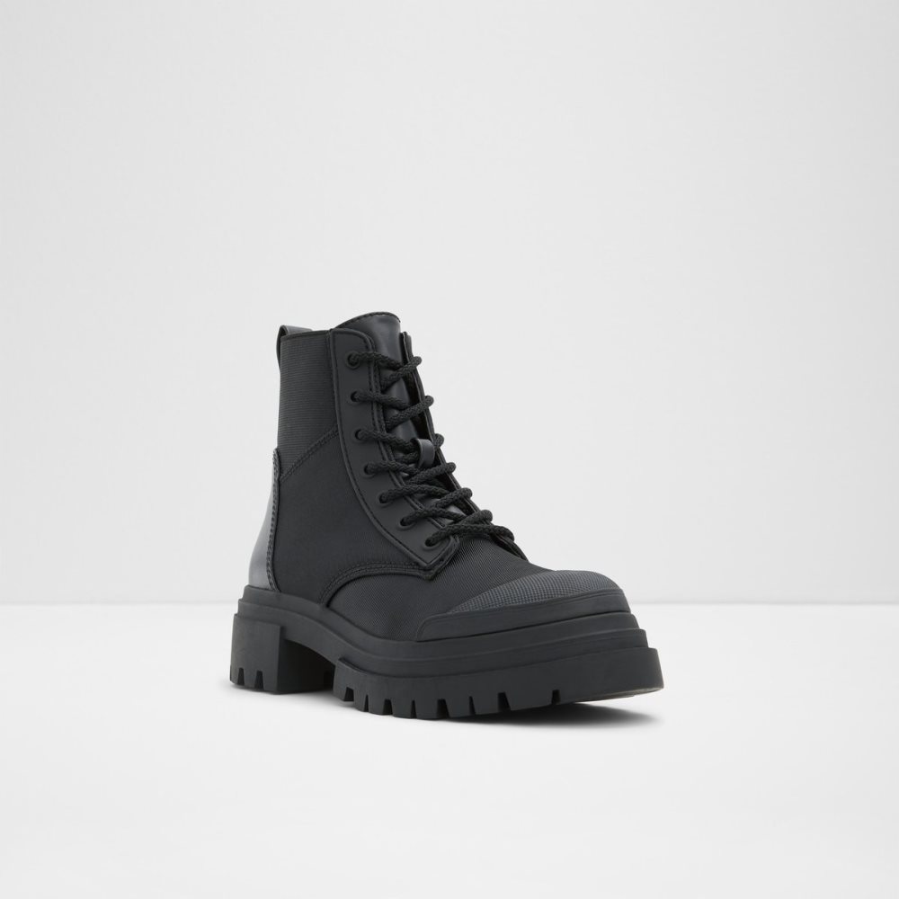 Black Aldo Charline - Lug Sole Combat Boots | 71WZDIEMS