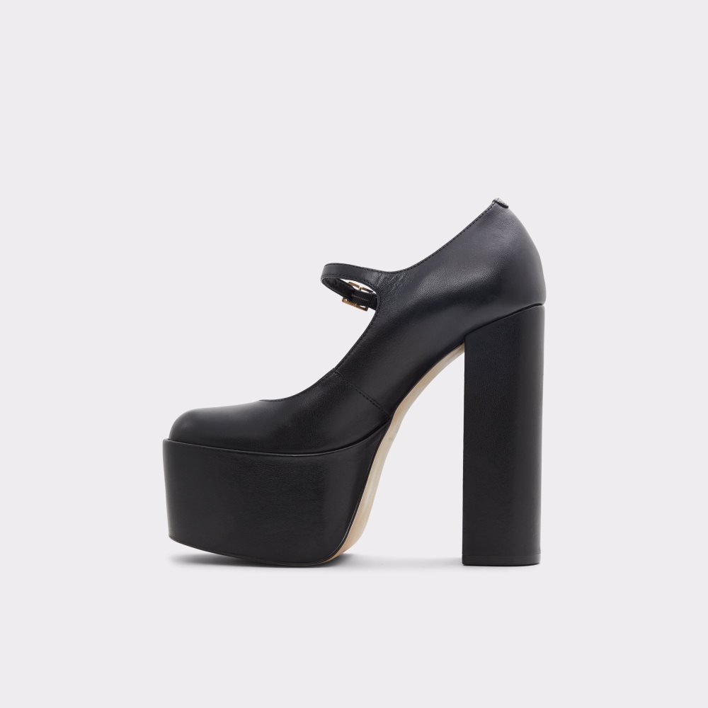 Black Aldo Cherr Heeled Mary Janes - Plateforme Platform Shoes | 48TNHLXCQ