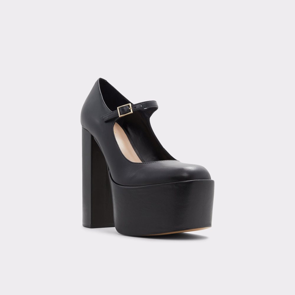 Black Aldo Cherr Heeled Mary Janes - Plateforme Platform Shoes | 48TNHLXCQ