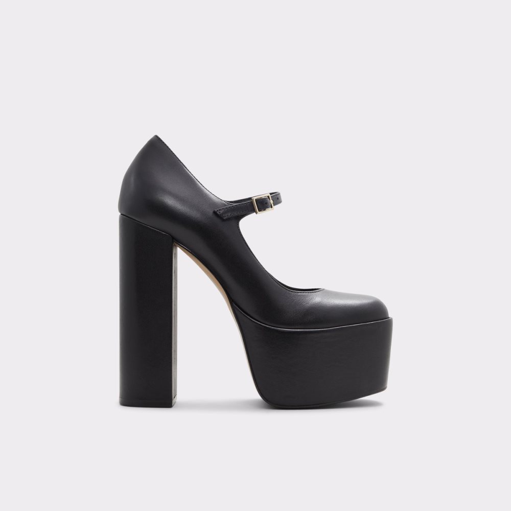 Black Aldo Cherr Heeled Mary Janes - Plateforme Platform Shoes | 48TNHLXCQ