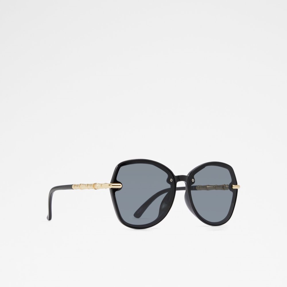 Black Aldo Cortegaca Round Sunglasses | 30QZTMWOE