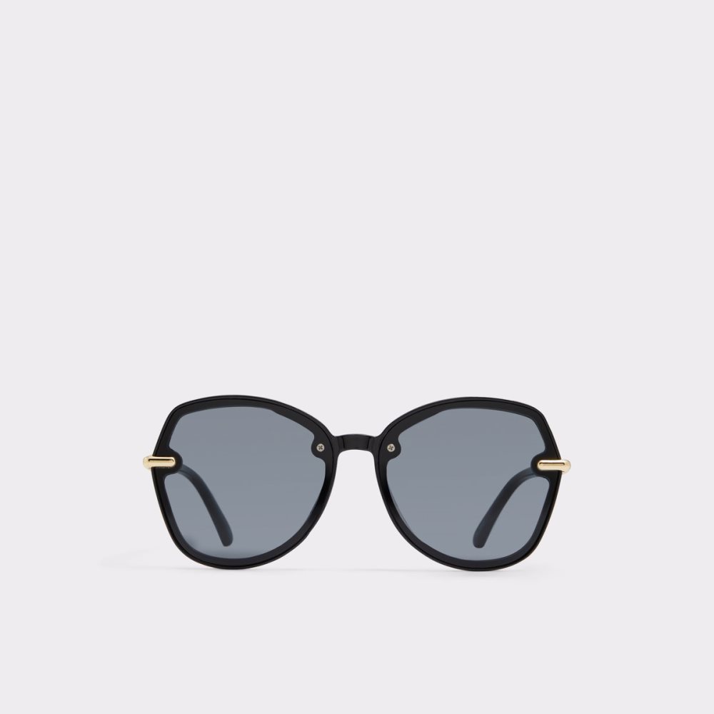 Black Aldo Cortegaca Round Sunglasses | 30QZTMWOE