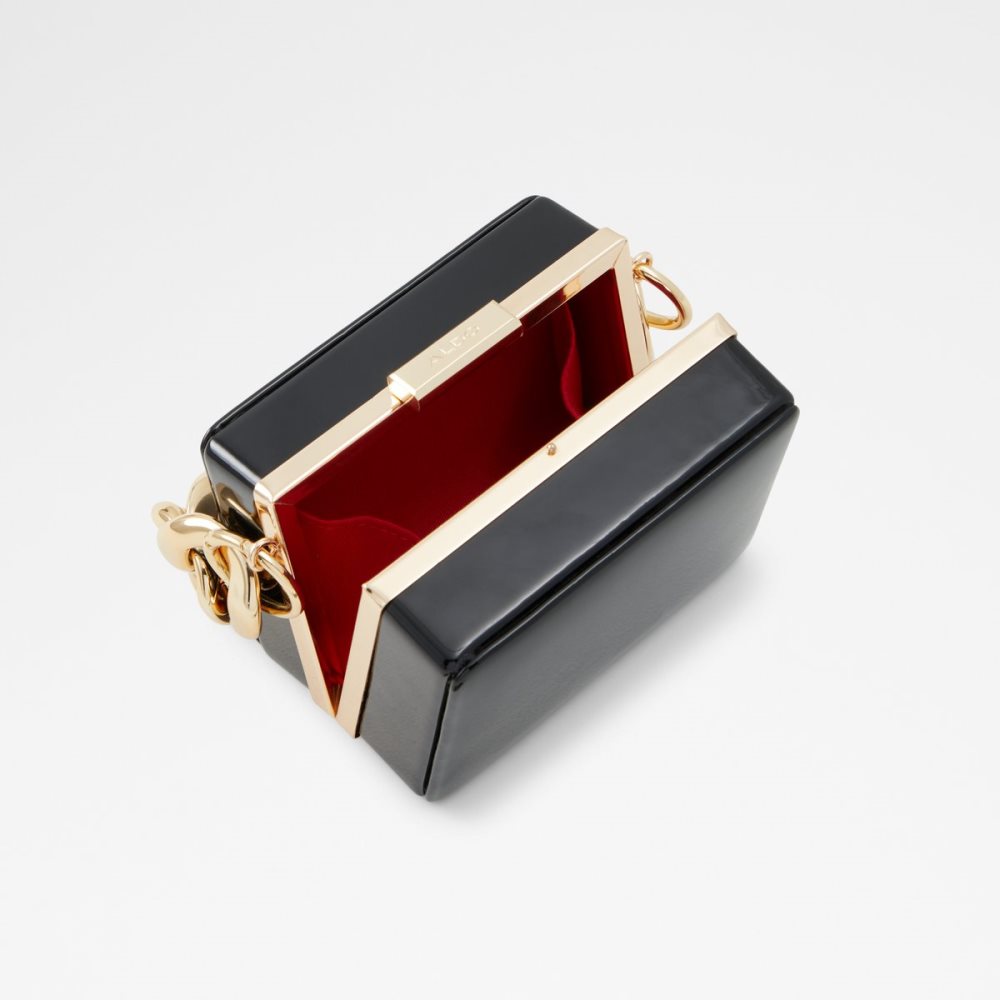 Black Aldo Cubetta Box Clutch Bag | 84SCIXQOG