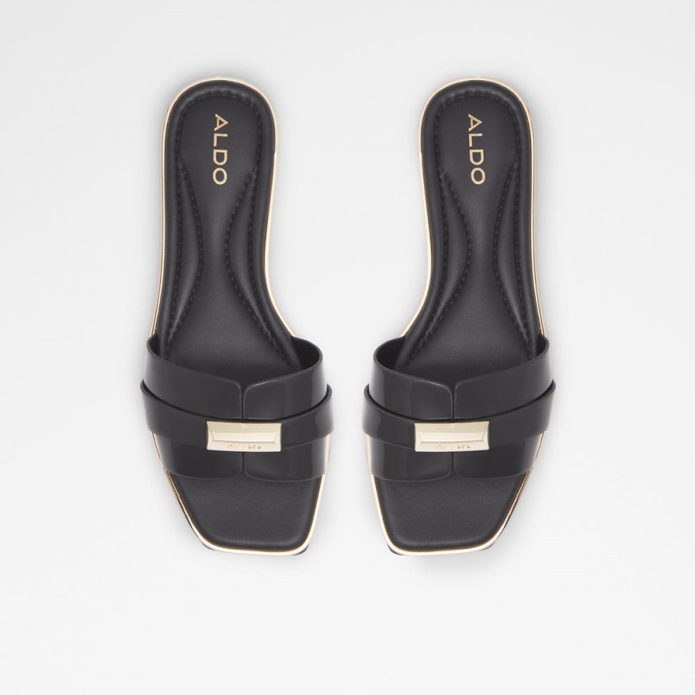 Black Aldo Darine Slide Sandal Sandals | 09TCFGESN