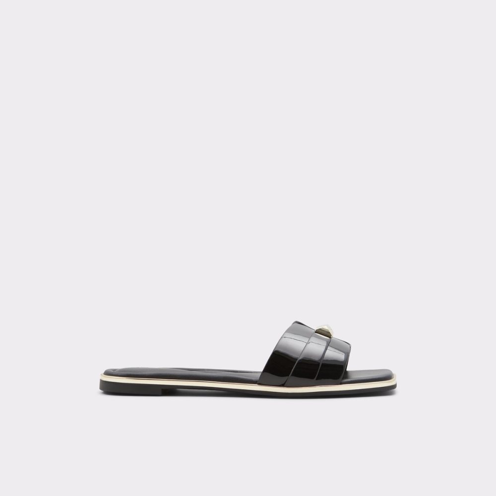 Black Aldo Darine Slide Sandal Sandals | 09TCFGESN