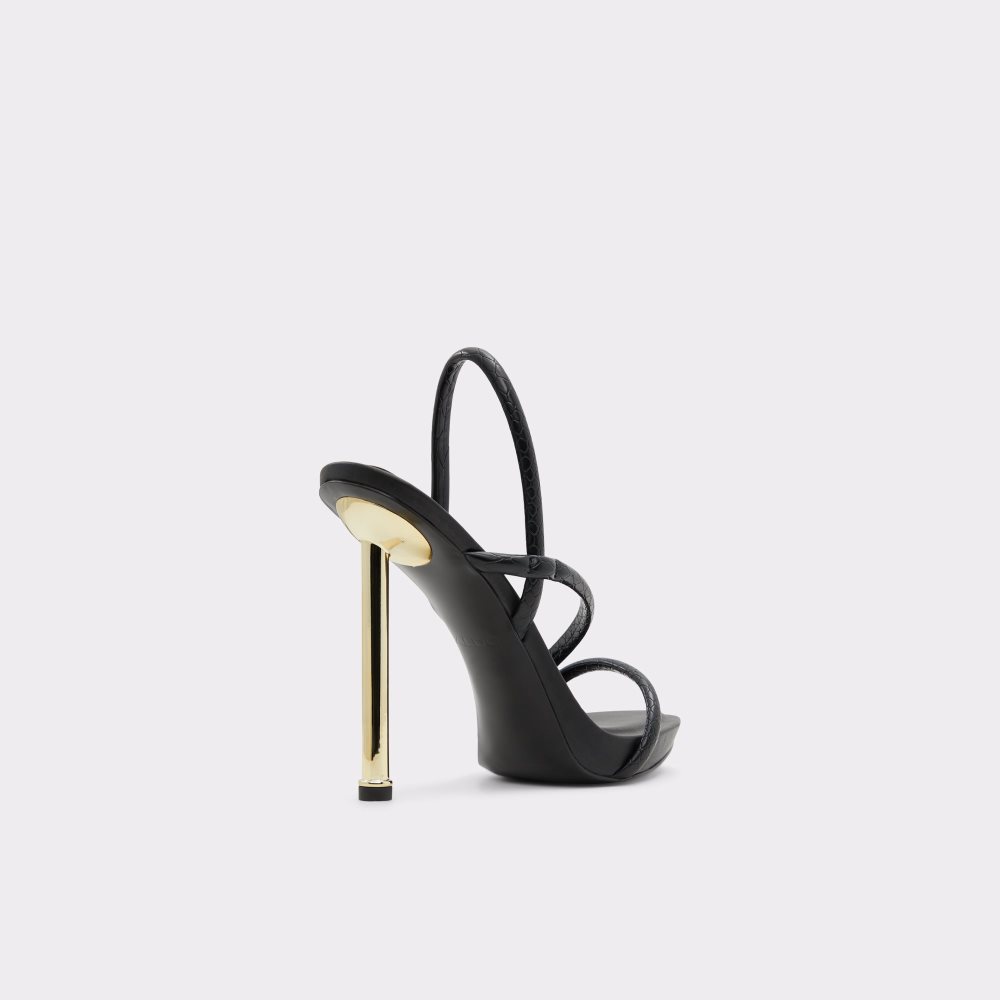 Black Aldo Dorah Sling Back Heeled Sandal Sandals | 17VIAFHMS