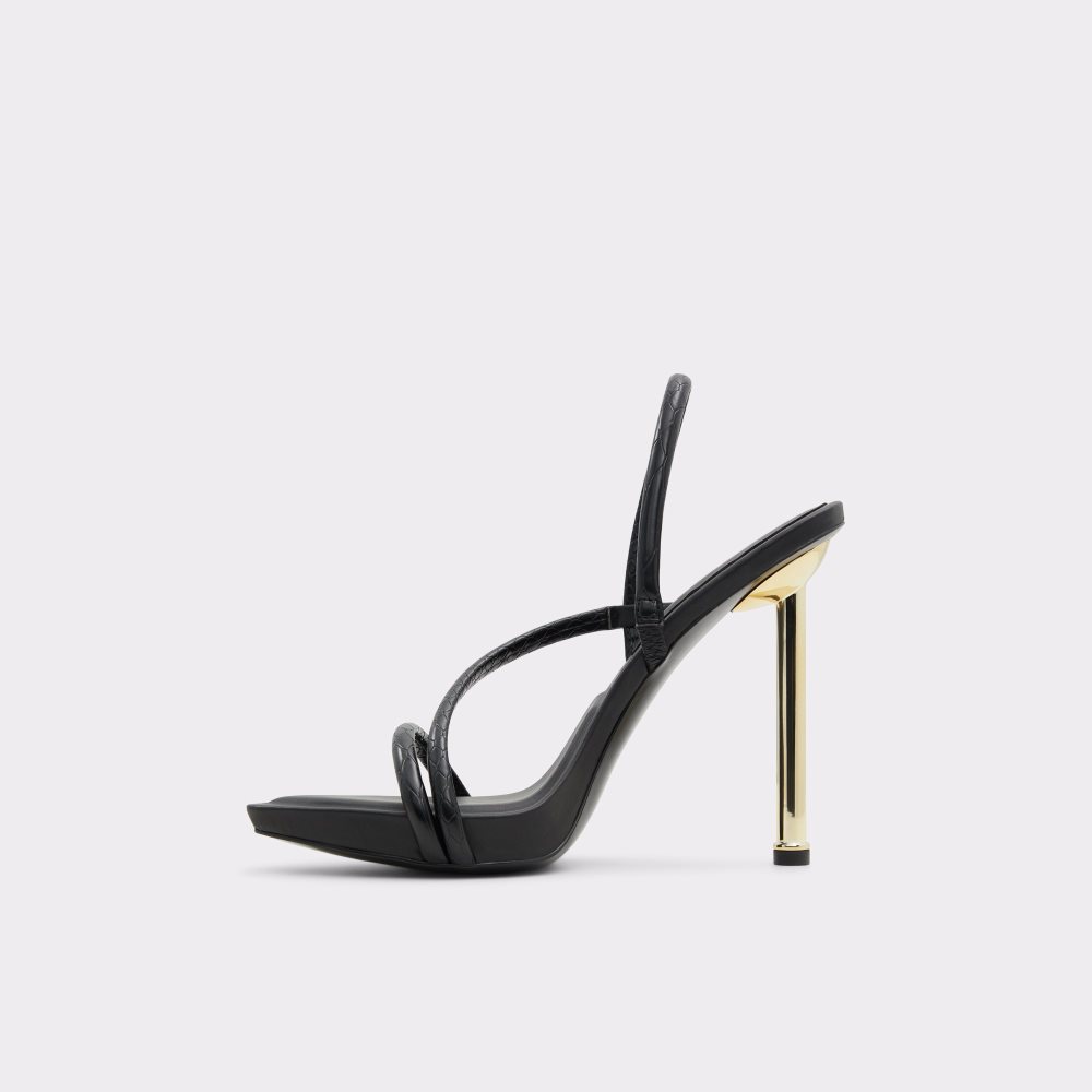 Black Aldo Dorah Sling Back Heeled Sandal Sandals | 17VIAFHMS