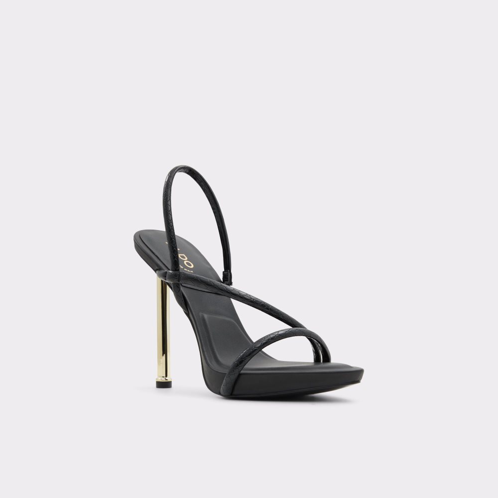 Black Aldo Dorah Sling Back Heeled Sandal Sandals | 17VIAFHMS