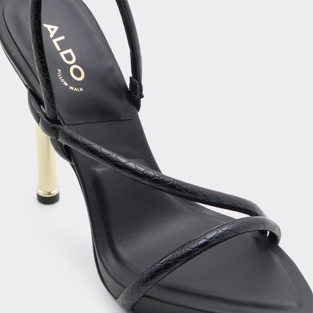 Black Aldo Dorah Sling Back Heeled Sandal Sandals | 17VIAFHMS