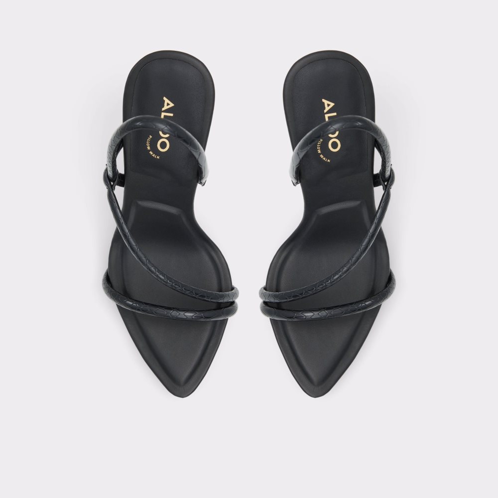 Black Aldo Dorah Sling Back Heeled Sandal Sandals | 17VIAFHMS