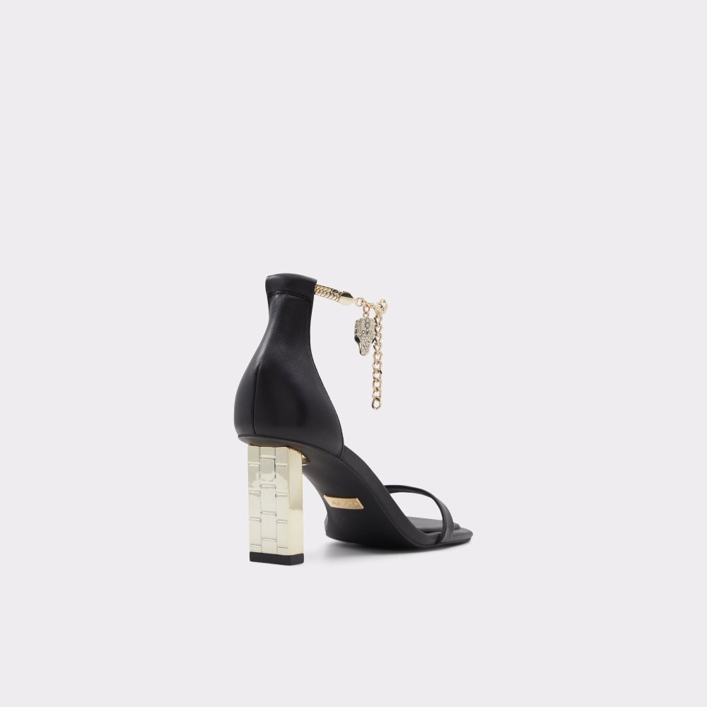 Black Aldo Dore Strap Heeled Sandal Heels | 79THCPSWK