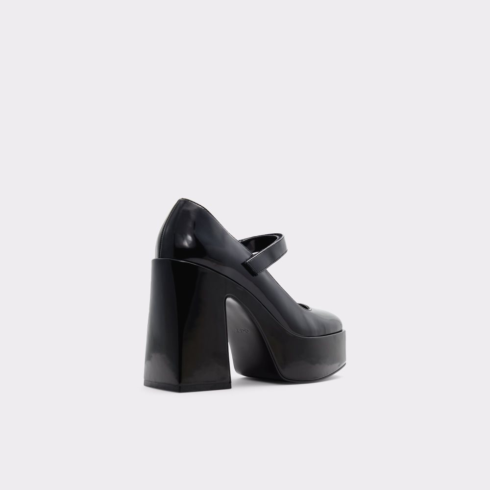 Black Aldo Dorothee Heeled Mary Janes - Plateforme Platform Shoes | 51CWUTAVH