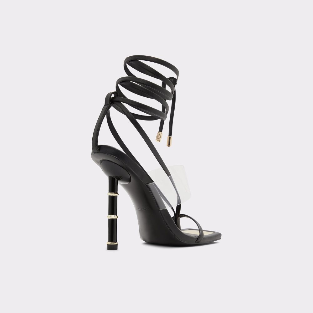 Black Aldo Elektra Strappy Heeled Sandal Sandals | 61QMDRKXN