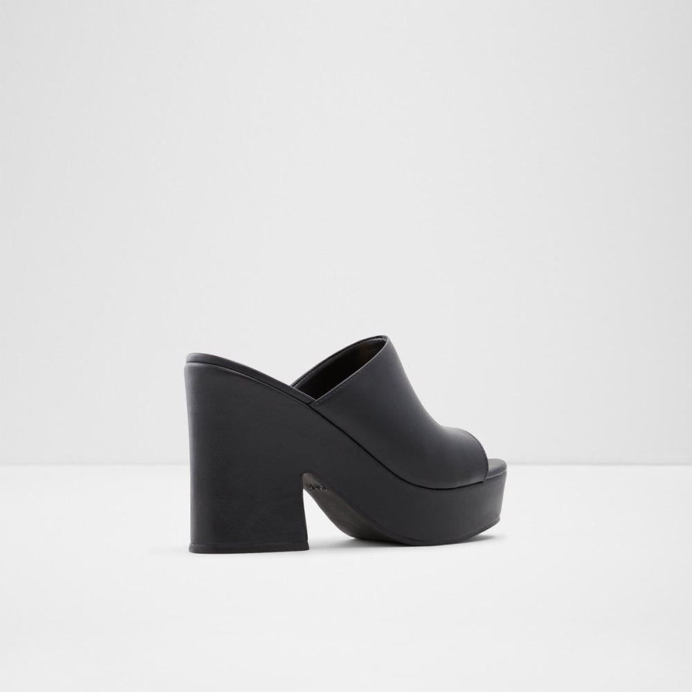 Black Aldo Ellara High Slide Sandal - Platform Shoes | 50ONLJCBY