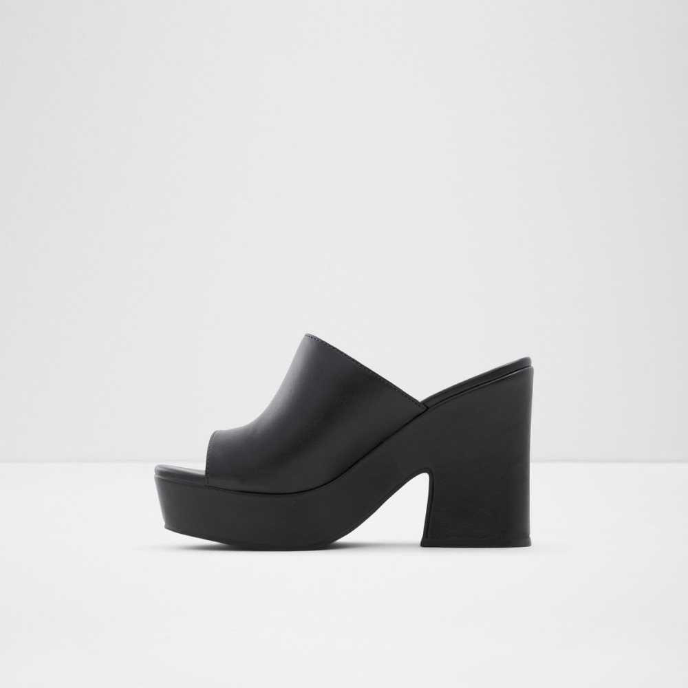 Black Aldo Ellara High Slide Sandal - Platform Shoes | 50ONLJCBY