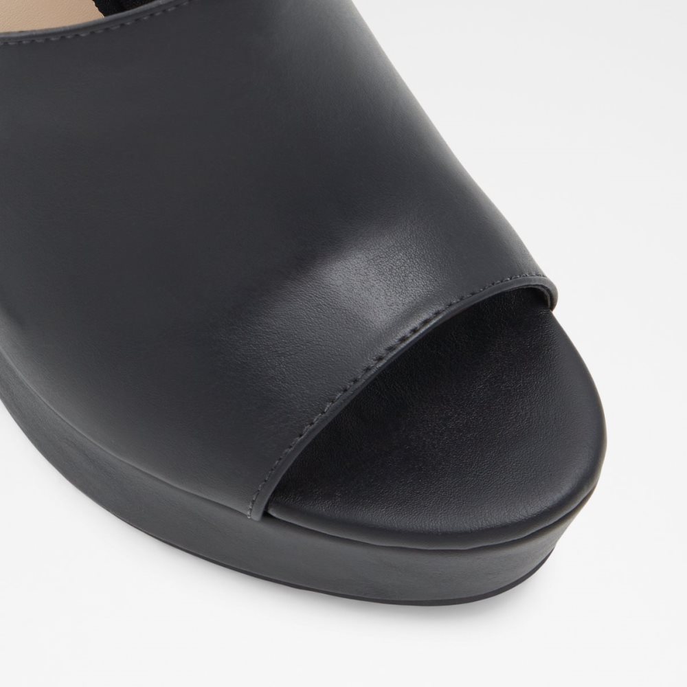 Black Aldo Ellara High Slide Sandal - Platform Shoes | 50ONLJCBY