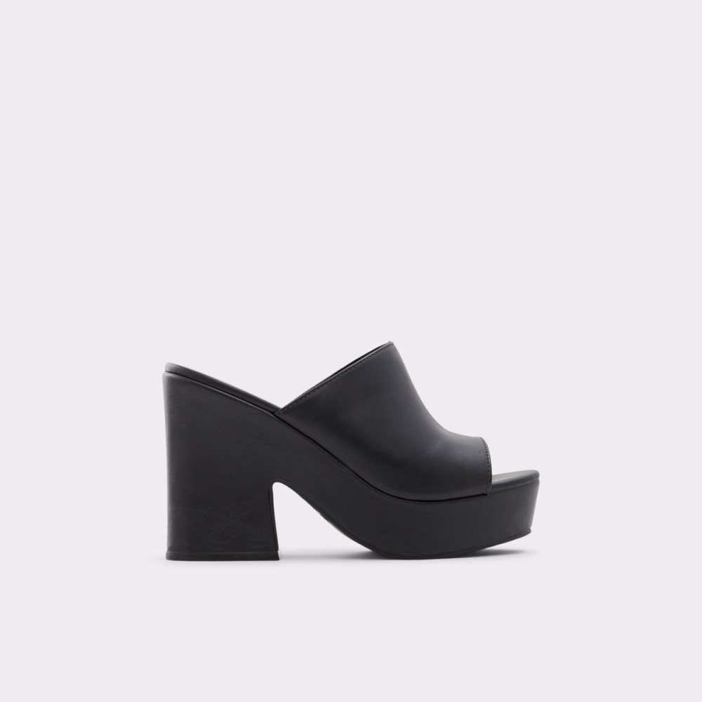 Black Aldo Ellara High Slide Sandal - Platform Shoes | 50ONLJCBY