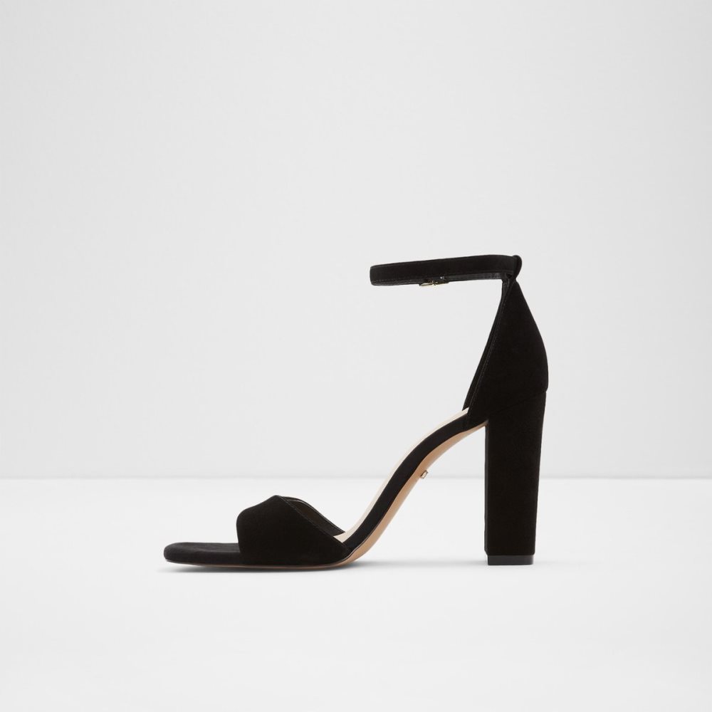 Black Aldo Enaegyn Strap Heeled Sandal - Cup Sole Block Heels | 97KTDLRQF