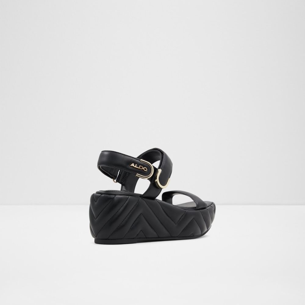 Black Aldo Eroellan Wedge Sandal - Sandals | 49HVGXDTQ