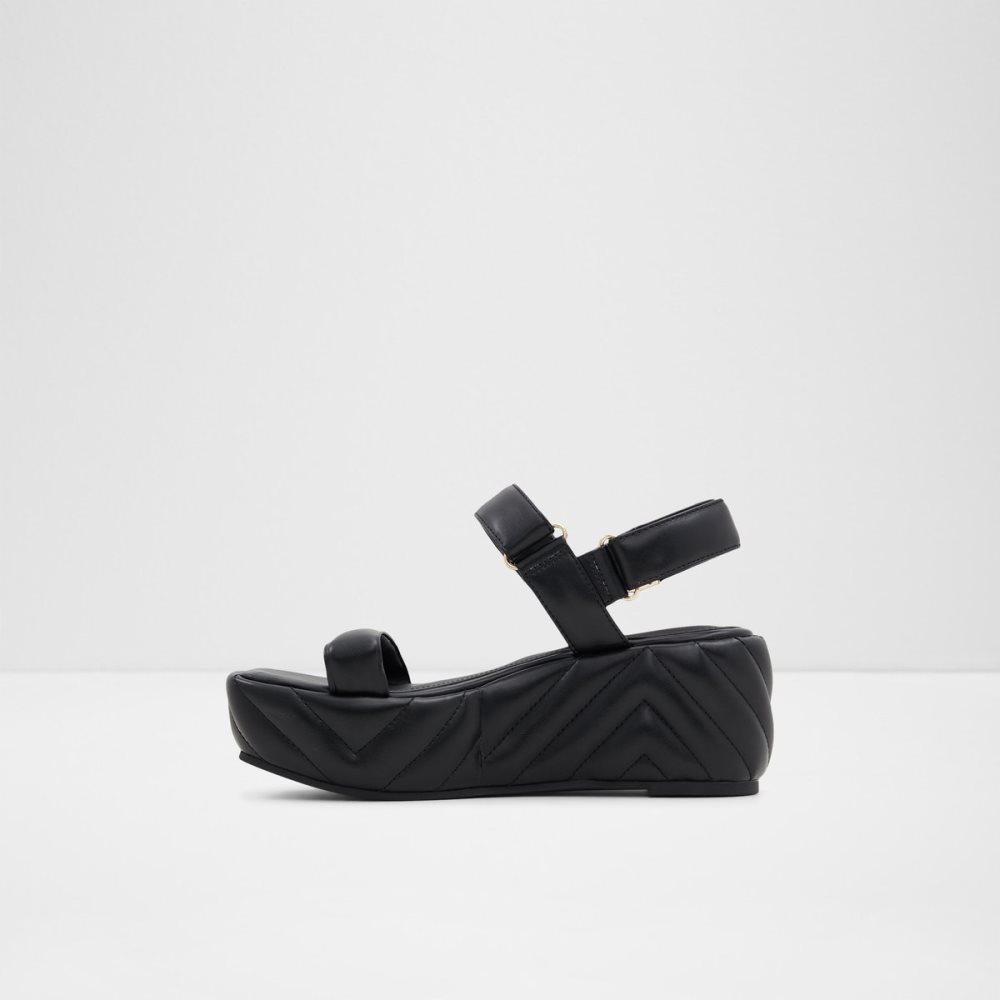 Black Aldo Eroellan Wedge Sandal - Sandals | 49HVGXDTQ