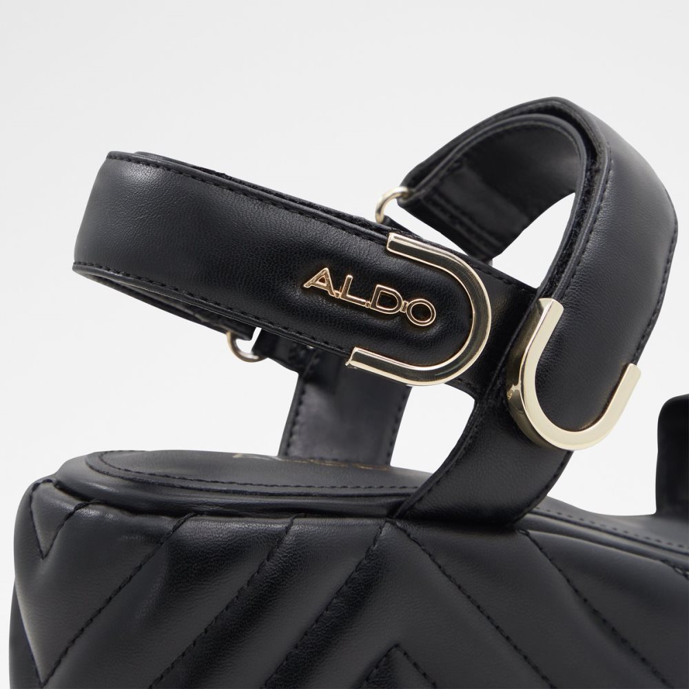 Black Aldo Eroellan Wedge Sandal - Sandals | 49HVGXDTQ