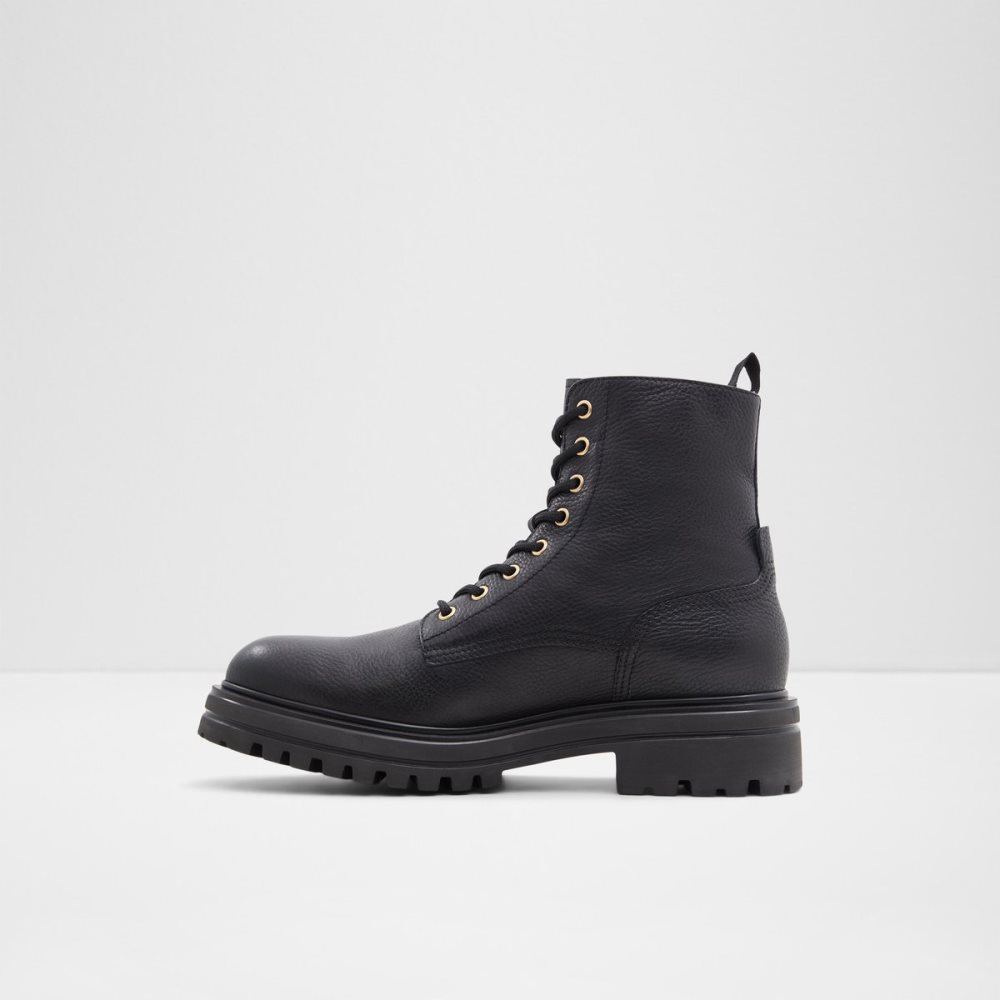 Black Aldo Falconer Lace-up - Lug Sole Lace Up Boots | 75FPRWMDH