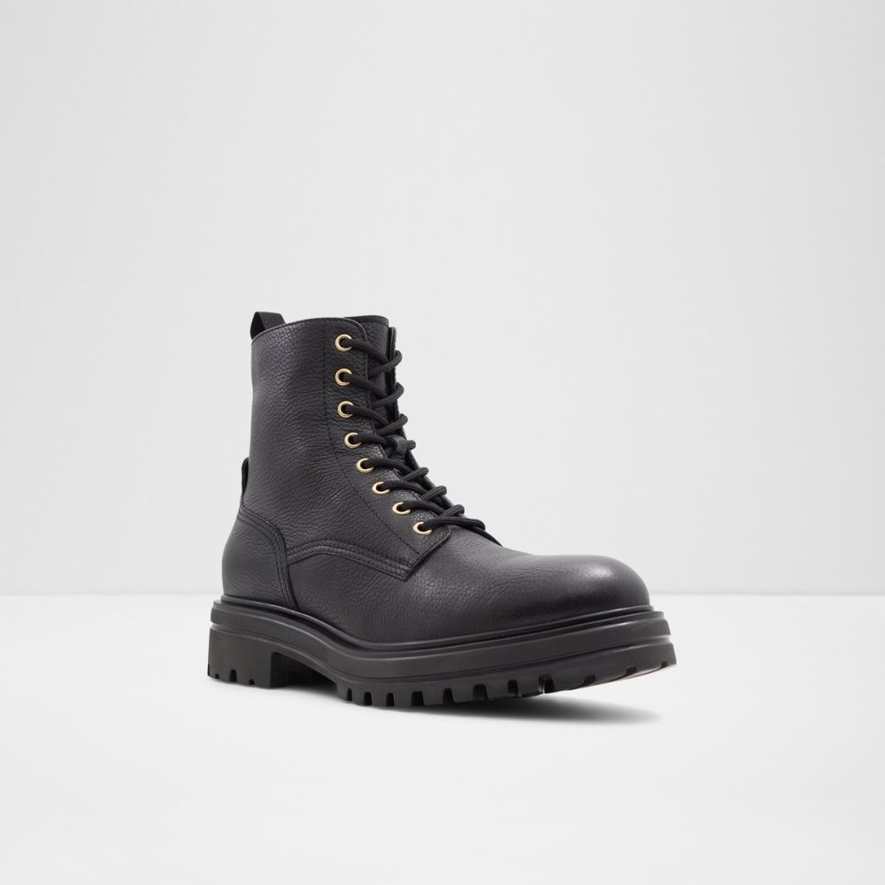 Black Aldo Falconer Lace-up - Lug Sole Lace Up Boots | 75FPRWMDH