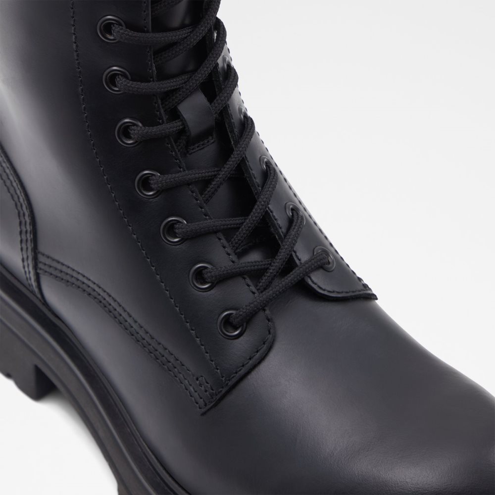 Black Aldo Falconer Lace-up - Lug Sole Lace Up Boots | 91RQLYUOS