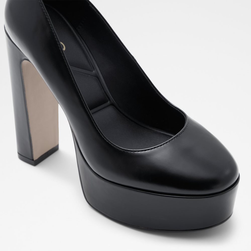 Black Aldo Fonda Strap Heeled - Plateforme Platform Shoes | 19ZXSNTVO