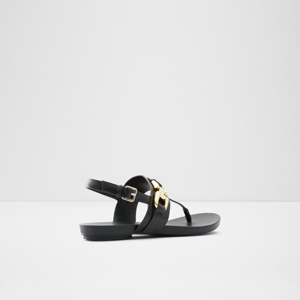 Black Aldo Gannamaryn T-strap Sandal Sandals | 03LDECGWF