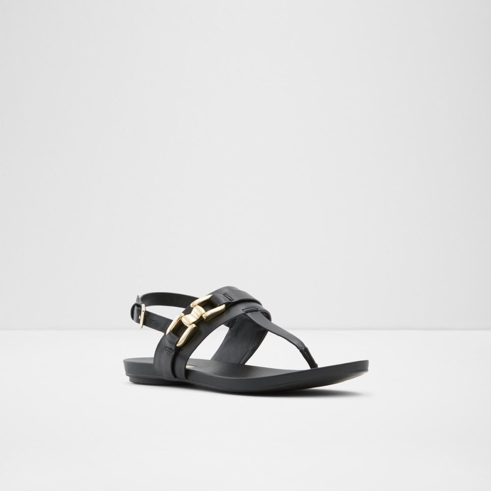 Black Aldo Gannamaryn T-strap Sandal Sandals | 03LDECGWF