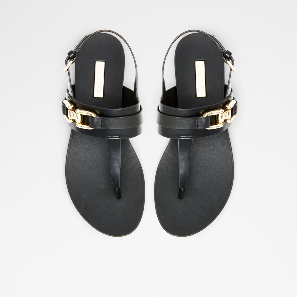 Black Aldo Gannamaryn T-strap Sandal Sandals | 03LDECGWF