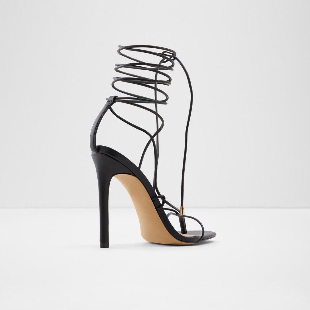 Black Aldo Glaosa Strappy Heeled Sandal - Stiletto Sandals | 53UPOEALM